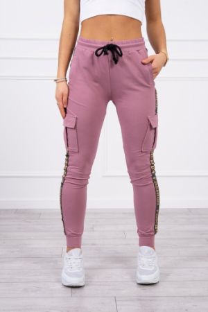 Tepláky - nohavice tmavo ružová farba