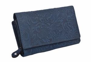 Dámska modrá kožená peňaženka