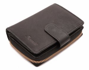 Dámska kožená peňaženka čierna farba