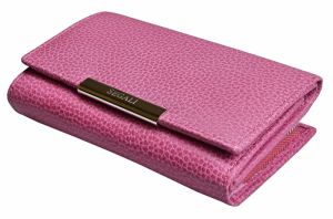Dámska kožená ružová peňaženka strednej veľkosti