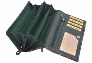 Dámska kožená peňaženka zelená