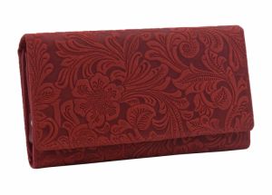 Dámska červená kožená peňaženka 