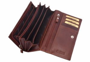 Dámska peňaženka z pravej kože farba - koňak 