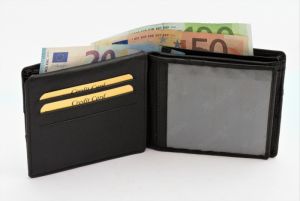 Pánska kožená peňaženka čierna farba