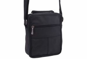 Pánske kožené crossbody čierna taška