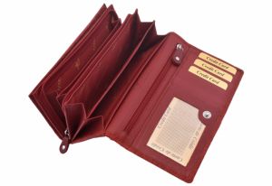 Dámska červená kožená peňaženka 