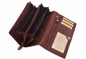 Dámska kožená peňaženka farba-koňak