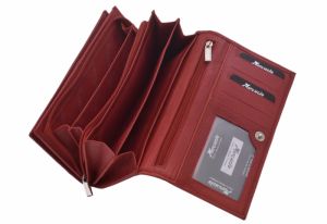 Dámska kožená peňaženka - červená