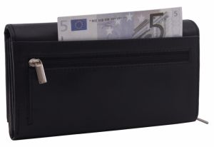 Dámska kožená peňaženka čierna farba 