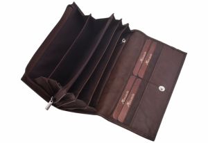 Dámska kožená peňaženka - hnedá 