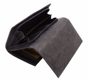 Dámska kožená peňaženka - tmavomodrá 