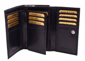 Dámska kožená peňaženka - tmavomodrá 